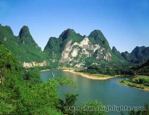 One of the famous sites along Li River-Nine Horse Painting Hill